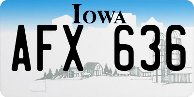 IA license plate AFX636
