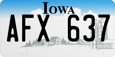 IA license plate AFX637