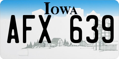 IA license plate AFX639