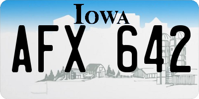IA license plate AFX642