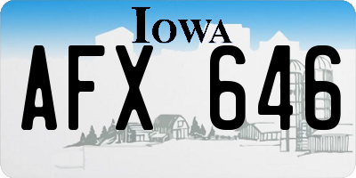 IA license plate AFX646