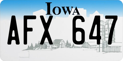IA license plate AFX647