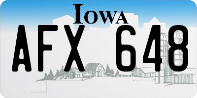 IA license plate AFX648