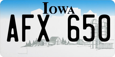 IA license plate AFX650