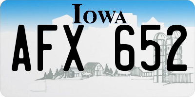 IA license plate AFX652
