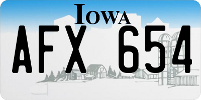 IA license plate AFX654