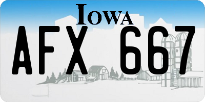 IA license plate AFX667