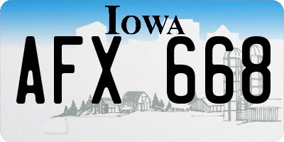 IA license plate AFX668