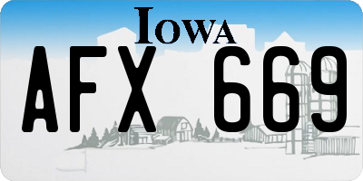 IA license plate AFX669