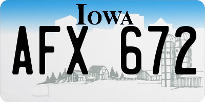 IA license plate AFX672