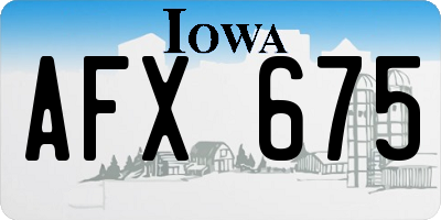 IA license plate AFX675