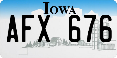 IA license plate AFX676