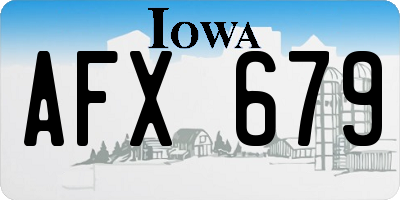 IA license plate AFX679