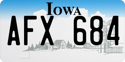 IA license plate AFX684