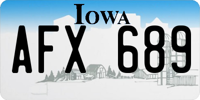 IA license plate AFX689