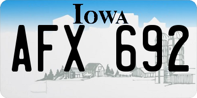 IA license plate AFX692
