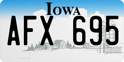 IA license plate AFX695