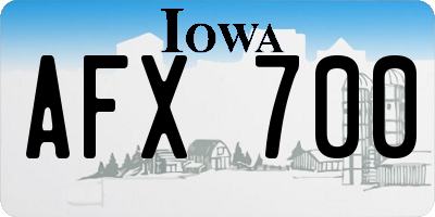 IA license plate AFX700