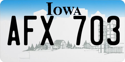 IA license plate AFX703