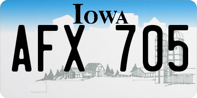 IA license plate AFX705