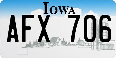 IA license plate AFX706
