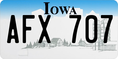 IA license plate AFX707