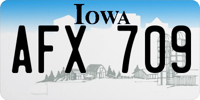 IA license plate AFX709