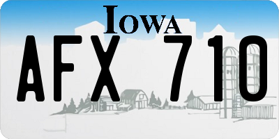 IA license plate AFX710