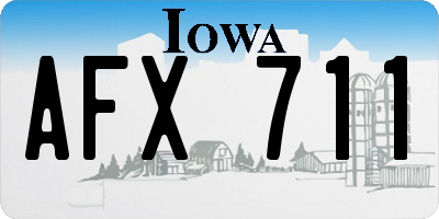 IA license plate AFX711