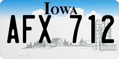 IA license plate AFX712