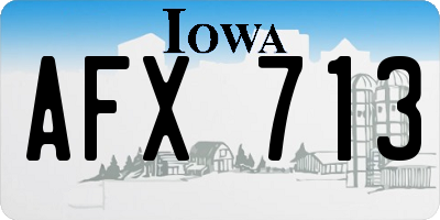 IA license plate AFX713