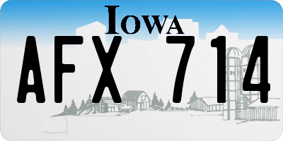 IA license plate AFX714