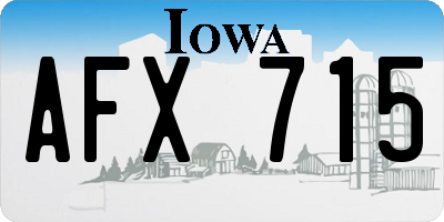 IA license plate AFX715