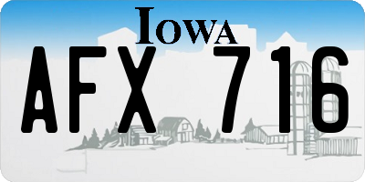 IA license plate AFX716