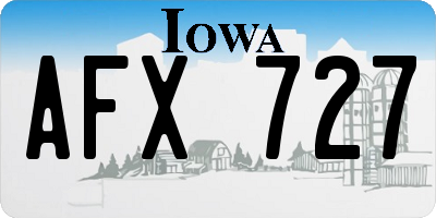 IA license plate AFX727