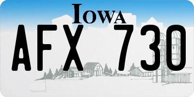 IA license plate AFX730