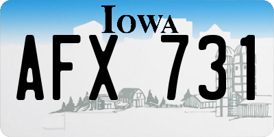 IA license plate AFX731