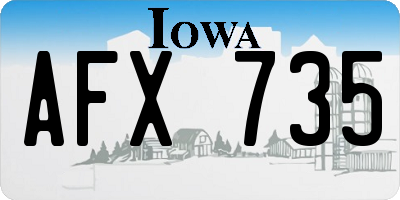 IA license plate AFX735