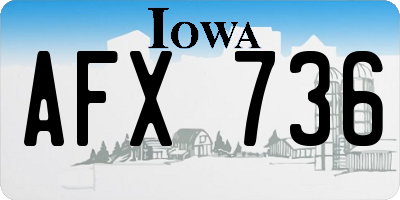IA license plate AFX736
