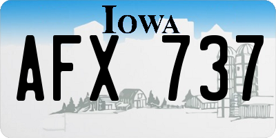 IA license plate AFX737