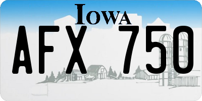 IA license plate AFX750