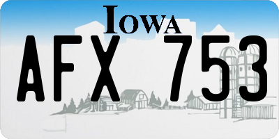 IA license plate AFX753
