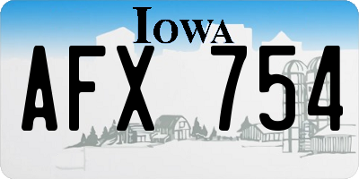 IA license plate AFX754