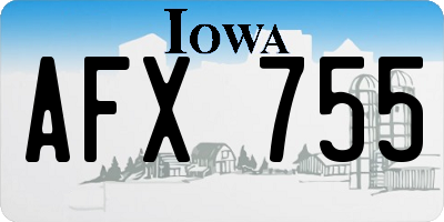IA license plate AFX755