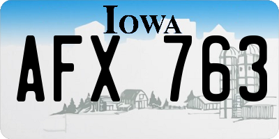 IA license plate AFX763