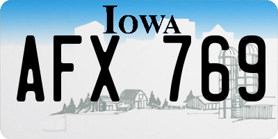 IA license plate AFX769
