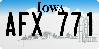 IA license plate AFX771