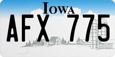 IA license plate AFX775