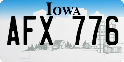 IA license plate AFX776