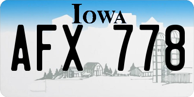 IA license plate AFX778